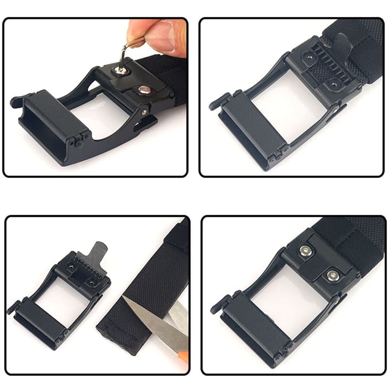 เข็มขัดวงล้อไนลอน 3.8 ซม. กว้าง Double-layer Hard เข็มขัดผู้ชาย 1100D ไนลอนโลหะหัวเข็มขัดอัตโนมัติ รูปที่ 7