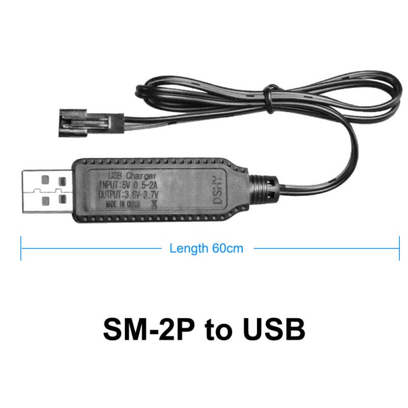 HdoorLink สายชาร์จ USB สําหรับ 3.7V แบตเตอรี่ลิเธียม Charger SM-2P ส่งต่อ RC รถเครื่องบินอะไหล่ RC Quadcopter ของเล่น LED แสดงสถานะ Charger รูปที่ 5