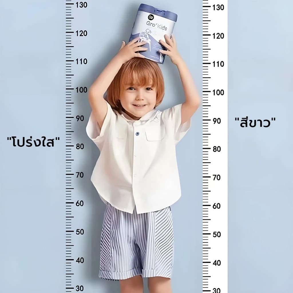 Novvia ที่วัดความสูงเด็ก สติ๊กเกอร์ส่วนสูง แบบติดผนัง ยาว 2 m สีขาว/สีใส Height sticker รูปที่ 4