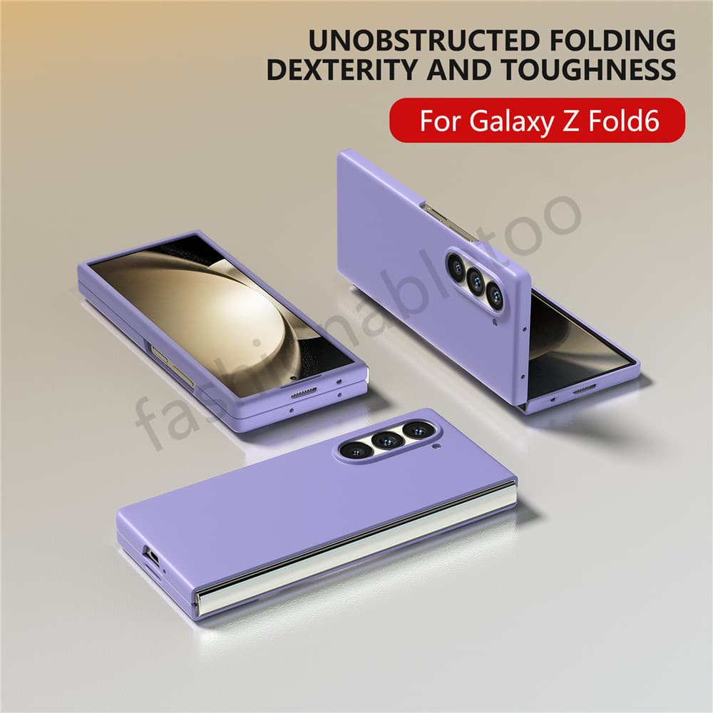 ปลอกสีทึบสําหรับ Samsung Galaxy Z พับ 7 6 5 4 3 Fold7 Fold6 Fold5 ZFold7 ZFold6 ZFold5 ZFold4 ZFold3 ปลอก Macaron ผิวรู้สึกพับกันกระแทกป้องกันปกหลัง รูปที่ 4