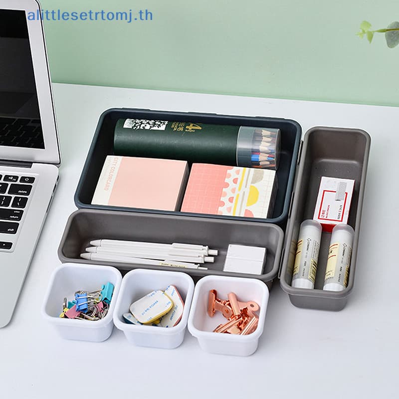Alittlese 8 ชิ้นลิ้นชัก Organizers ครัวเรือนกันฝุ่นโต๊ะเครื่องเขียนกล่องเก็บผู้หญิงแต่งหน้า Organizer ห้องครัวอุปกรณ์ห้องน้ํา TH รูปที่ 1