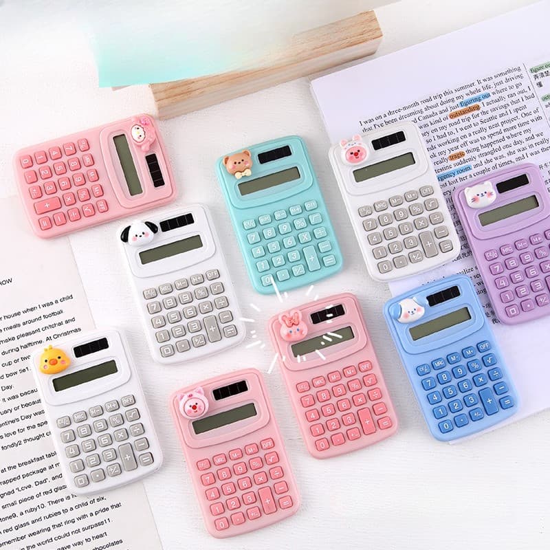 S19 เครื่องคิดเลขการ์ตูนน่ารัก สีลูกกวาด เครื่องคิดเลขขนาดเล็กพกพาสะดวก อุปกรณ์สำนักงาน รูปที่ 4