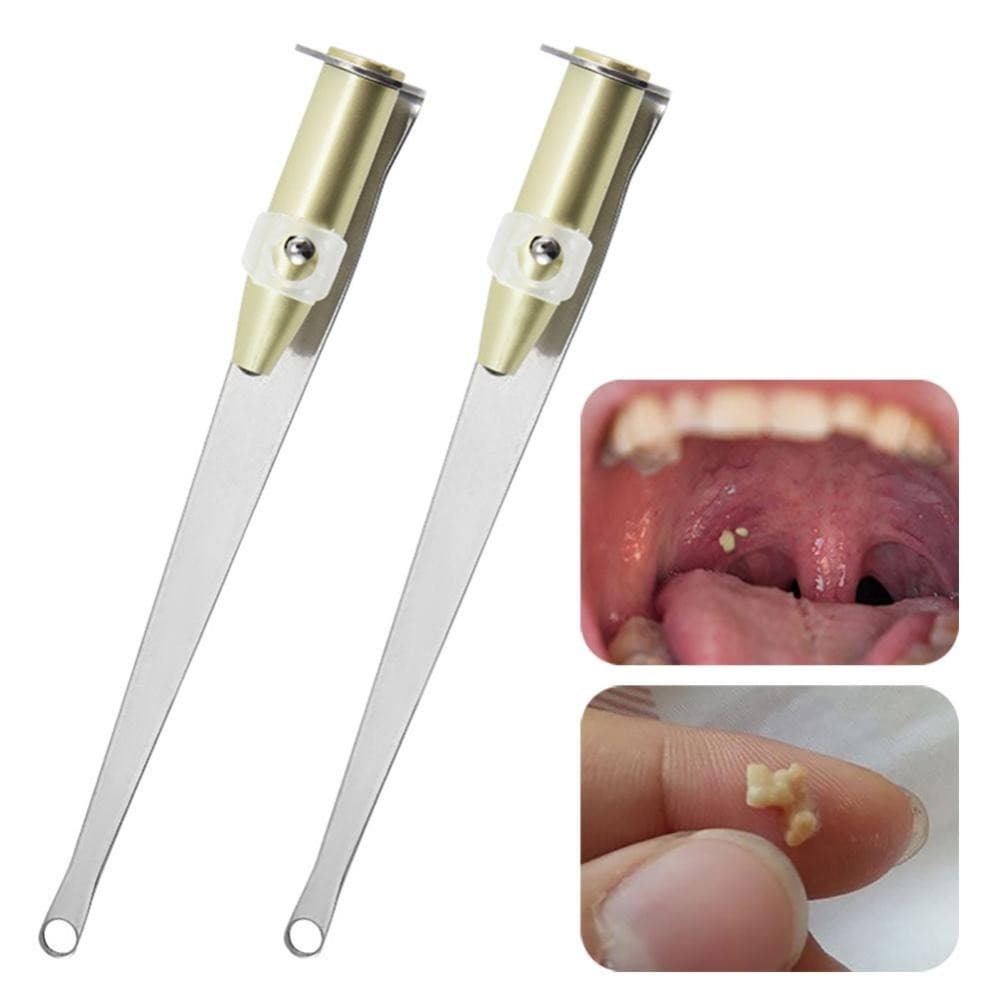 Timekey Tonsil หินเครื่องมือกําจัดไฟ LED สแตนเลส Remover ปากทําความสะอาด Care เครื่องมือ Tonsil Stone Remover เครื่องมือทําความสะอาด D3S4 รูปที่ 2