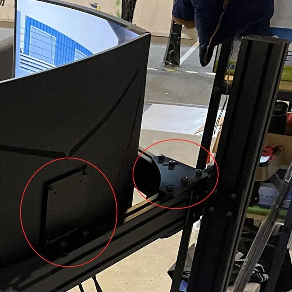 1pc เหล็กคาร์บอน L-Type Bracket Fix Racing Simulator Display Fixture Triple Screen Bracket มุมแผ่นเชื่อมต่อสามเหลี่ยม รูปที่ 2