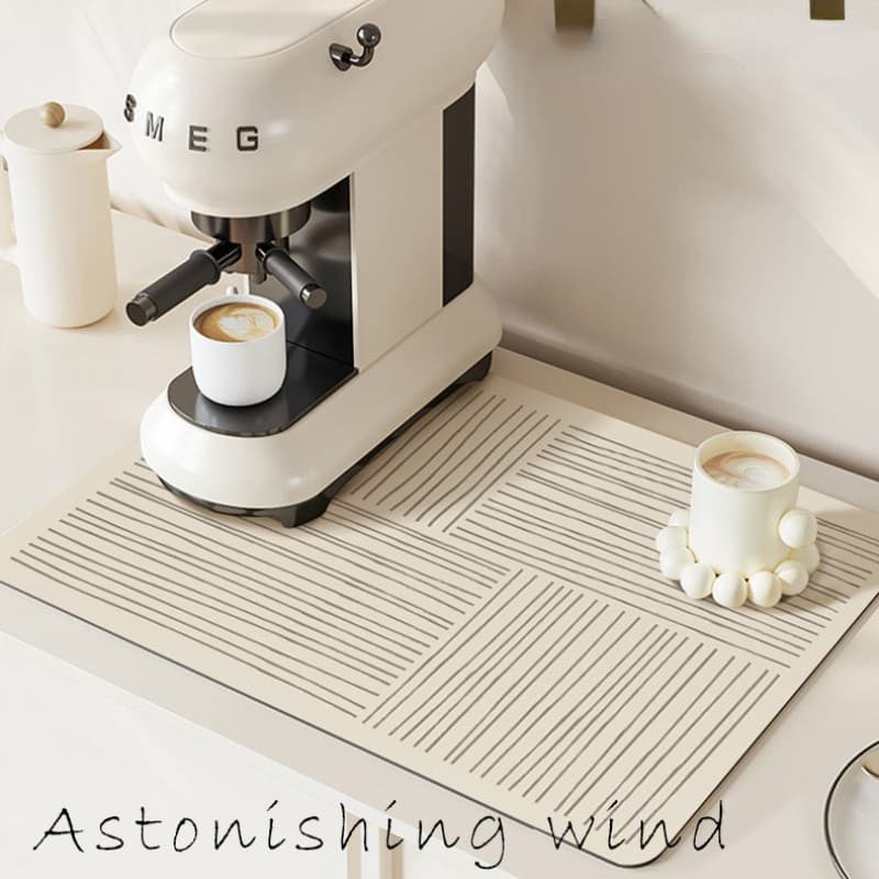 30x40CM แผ่นรองเครื่องชงกาแฟ แผ่นยางรองจาน สไตล์นอร์ดิก ดูดซับน้ําได้ดี เคาน์เตอร์ครัว รูปที่ 4