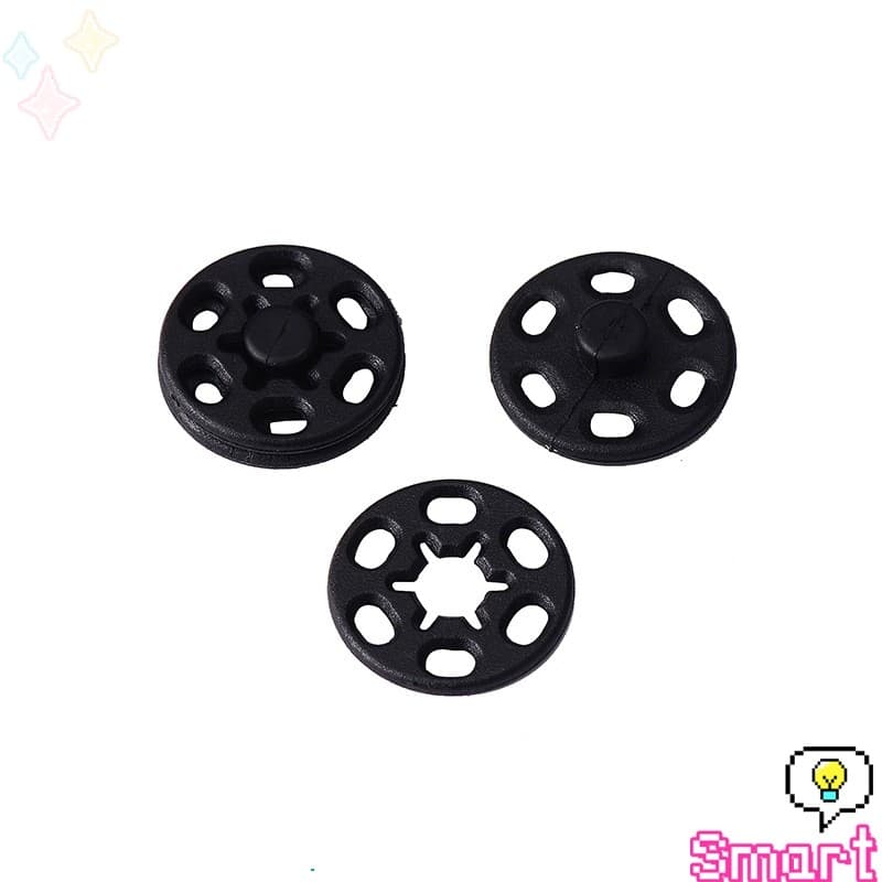 10คู่ กระดุมแป๊กพลาสติก สีดำ สีขาว สีใสแบบเย็บ 10mm 15mm กระดุมแป๊กพลาสติกสีดำ Invisible button รูปที่ 9