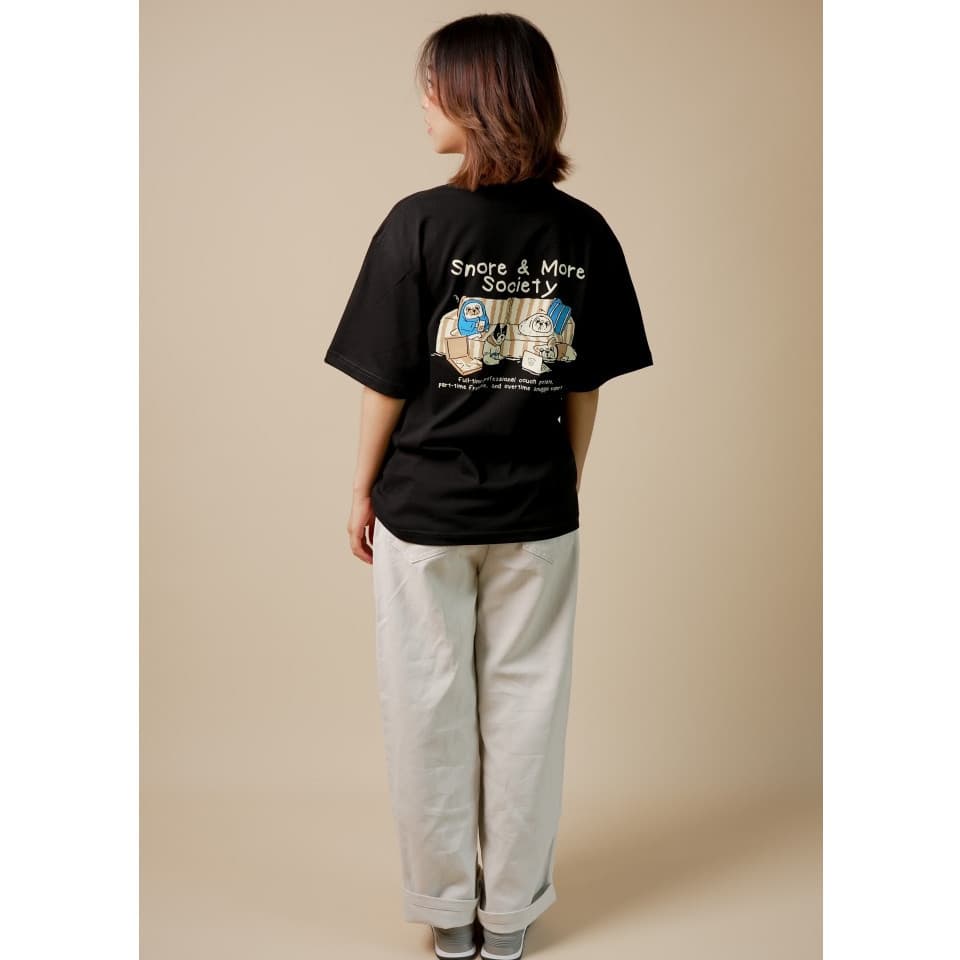 Strayandcool เสื้อยืดโอเวอร์ไซส์ "Snore Society" Oversized T-shirt รูปที่ 5