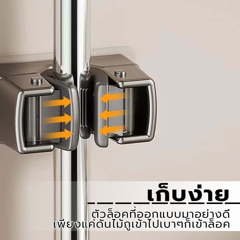 ที่แขวนไม้ถูพื้น ไม้กวาด แบบอัพเกรด ABS ที่แขวนไม้ถูพื้นแบบหนีบ ที่แขวนอเนกประสงค์ ตะขอติดผนังไม้กวาดแบบมีกาว รูปที่ 3