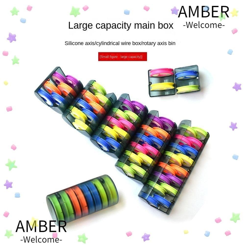 Amber กล่องซิลิโคนจัดเก็บสายเบ็ดตกปลา 4-16 แกน สีรุ้ง รูปที่ 1