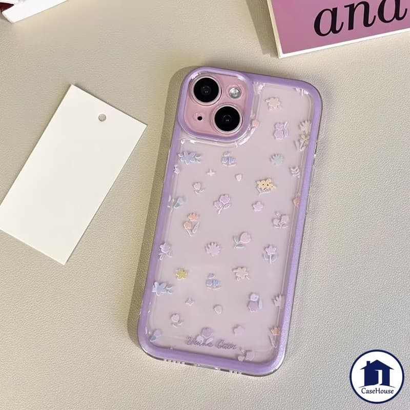 เคสนิ่มใสลายดอกไม้เรียบง่าย เข้ากันได้กับ OPPO A16 A6x A5 A3X A60 A54 A38 A18 A17 A5s A15 A12 A58 A7 A3s A5 A57 A78 A35 รูปที่ 6