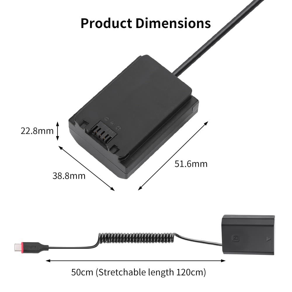 Kingma Dummy Battery Sony NP-FZ100 แบตไลฟ์สด DC Coupler แบตกระสือ รูปที่ 5