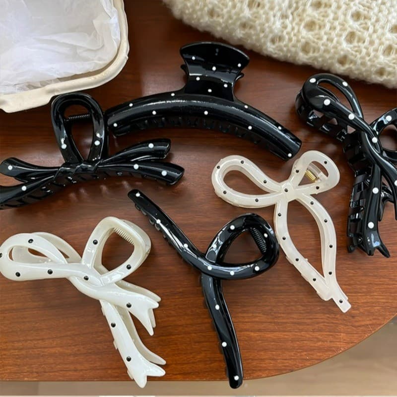 แฟชั่นกิ๊บติดผมสีขาวและดำสำหรับผู้หญิง .ACCESSORIES HEADWEAR รูปที่ 9