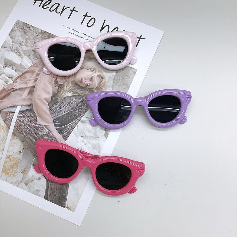Retro Elliptic กรอบแว่นกันแดดเด็กฤดูร้อนกลางแจ้ง UV Protection สําหรับทารกและเด็กผู้หญิง แว่นตาป้องกันแสงแดด รูปที่ 5