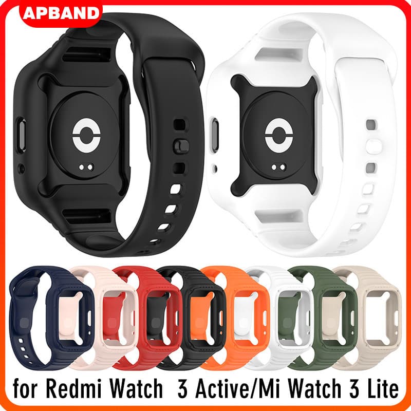 ซิลิโคนกีฬากรณีสายสำหรับ Redmi Watch 3 Active SmartWatch Xiaomi Mi Watch 3 Lite ปกวงป้องกันหน้าจอ รูปที่ 1