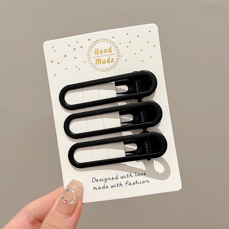 3-6 ชิ้นชุดสีดํา Hairpins ชุดด้านข้าง Bangs คลิป 2024 ใหม่ One-word คลิปสาวอุปกรณ์เสริมผม รูปที่ 9
