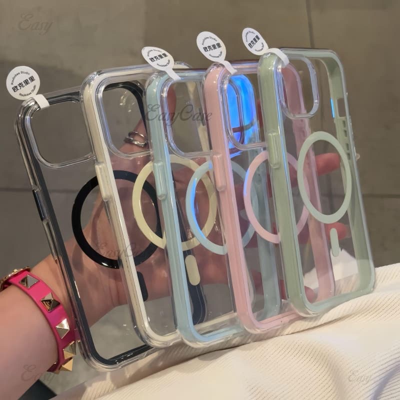 Simple 2-in-1 โปร่งใส เคสโทรศัพท์สําหรับ iPhone 16 15 14 13 12 11 Pro Max ป้องกันลื่นและป้องกันการตกกระแทกฝาหลัง รูปที่ 4