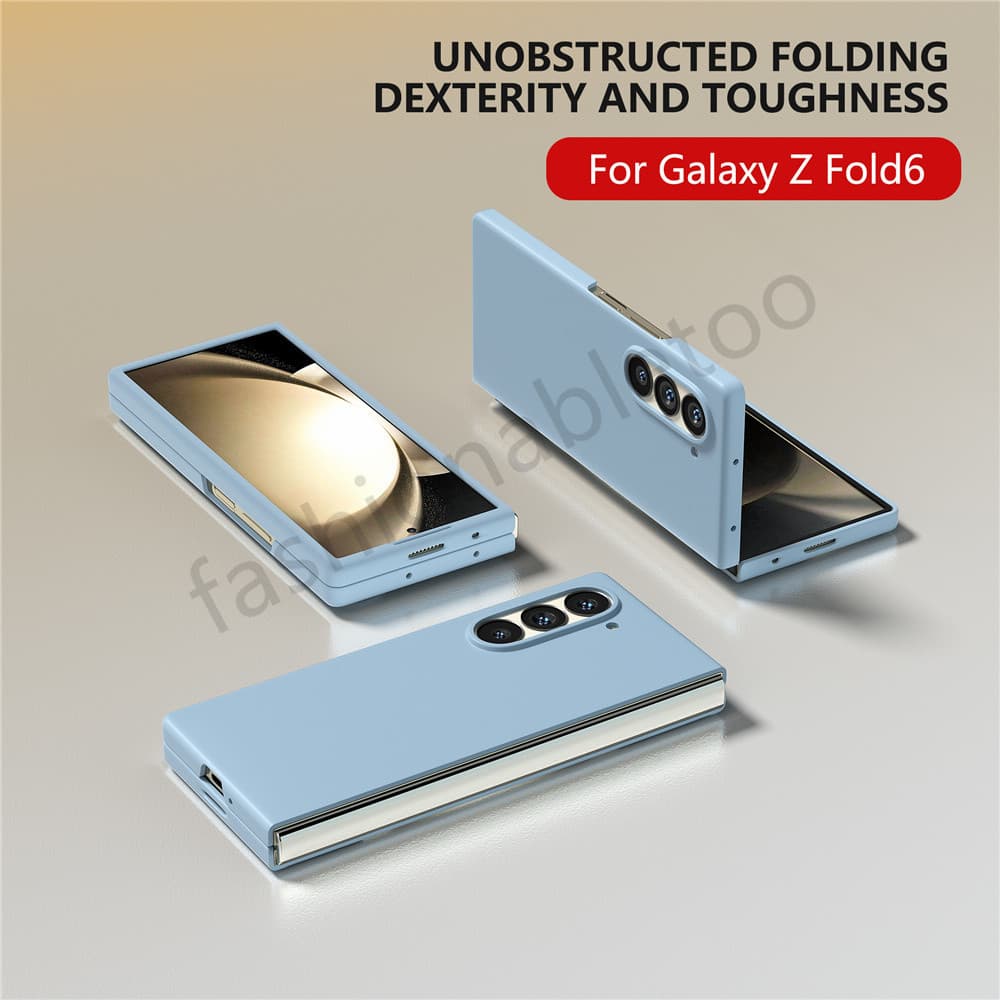 ปลอกสีทึบสําหรับ Samsung Galaxy Z พับ 7 6 5 4 3 Fold7 Fold6 Fold5 ZFold7 ZFold6 ZFold5 ZFold4 ZFold3 ปลอก Macaron ผิวรู้สึกพับกันกระแทกป้องกันปกหลัง รูปที่ 1