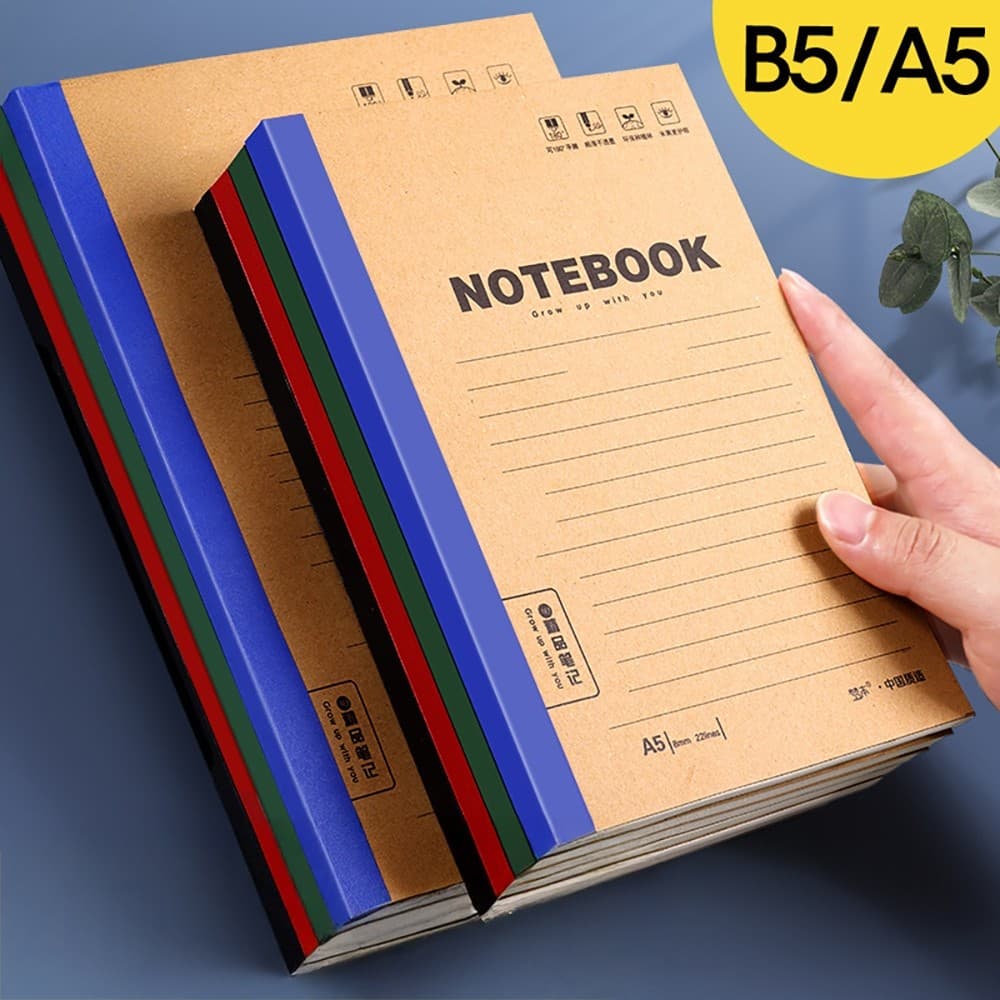 สมุดโน้ต ปกคราฟท์ A5/B5 สมุดปกสีน้ำตาล สมุดจดรายงาน กระดาษถนอมสายตา | มีเส้นบรรทัด) | สไตล์มินิมอล รูปที่ 2