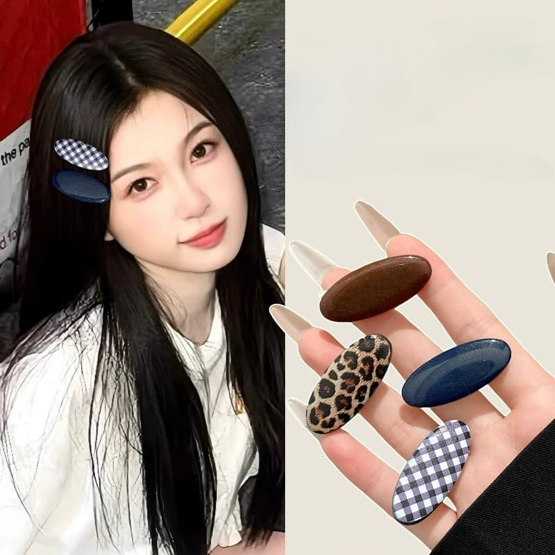 หนีบผมทรง BB สีน้ำเงินลายเสือดาว ขนาด 1/2 ชิ้น อุปกรณ์เสริมผมสำหรับแฟชัน รูปที่ 9