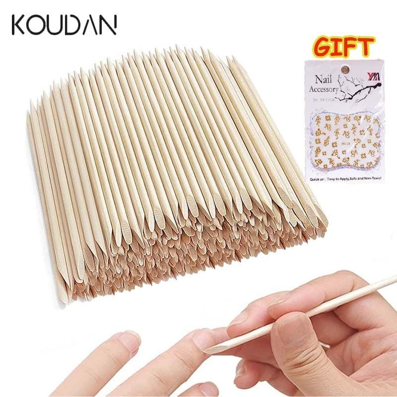 เล็บ Pusher เล็บเครื่องมือไม้ Sticks Cuticle Pusher Remover Rhinestones Dotting Removal Pedicure Care เครื่องมือ 50PCS KOUDAN รูปที่ 1