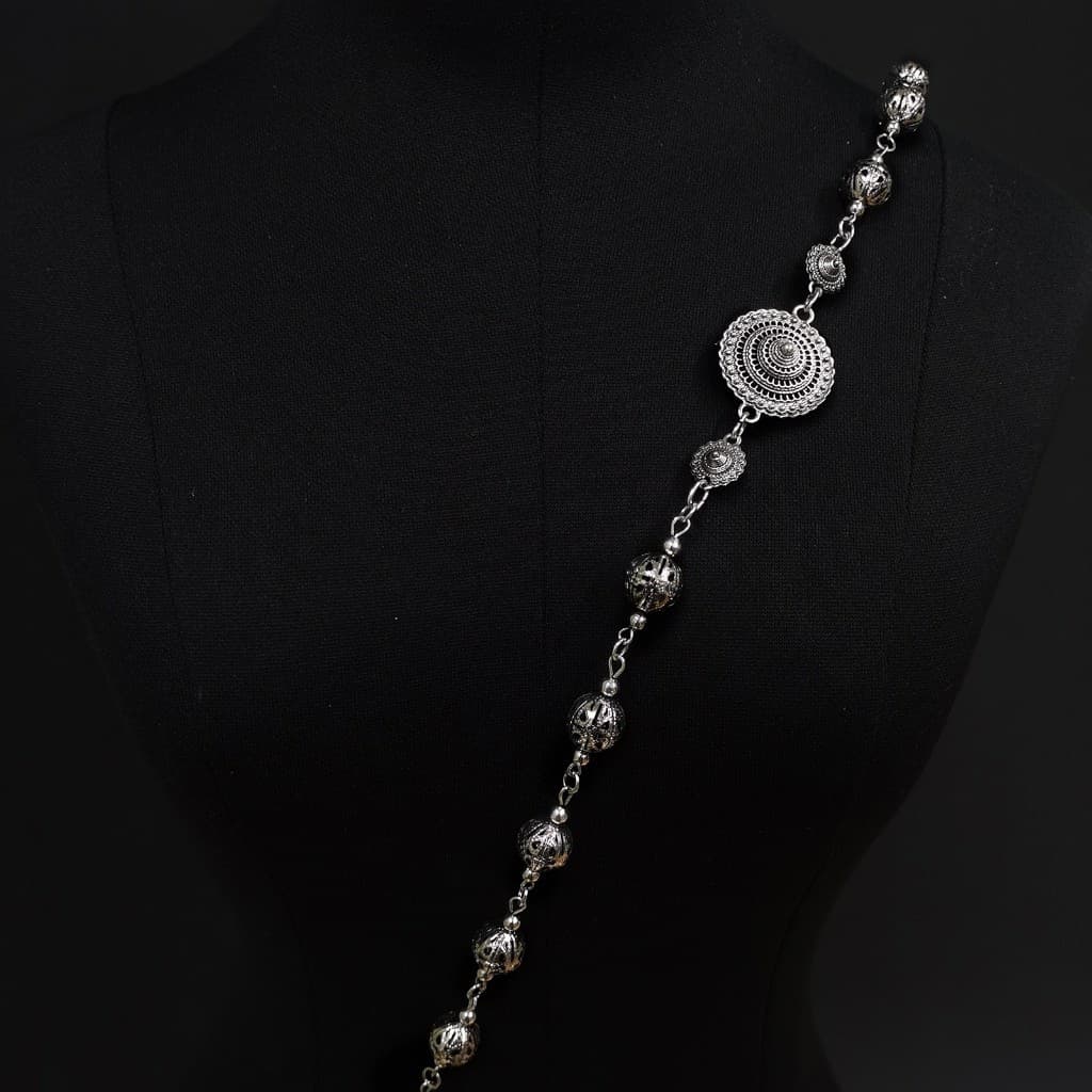 Vintage Jewelry สร้อย สังวาลย์ สีเงิน ชุดไทย สร้อยคอแฟชั่น ผู้ใหญ่ รูปที่ 2