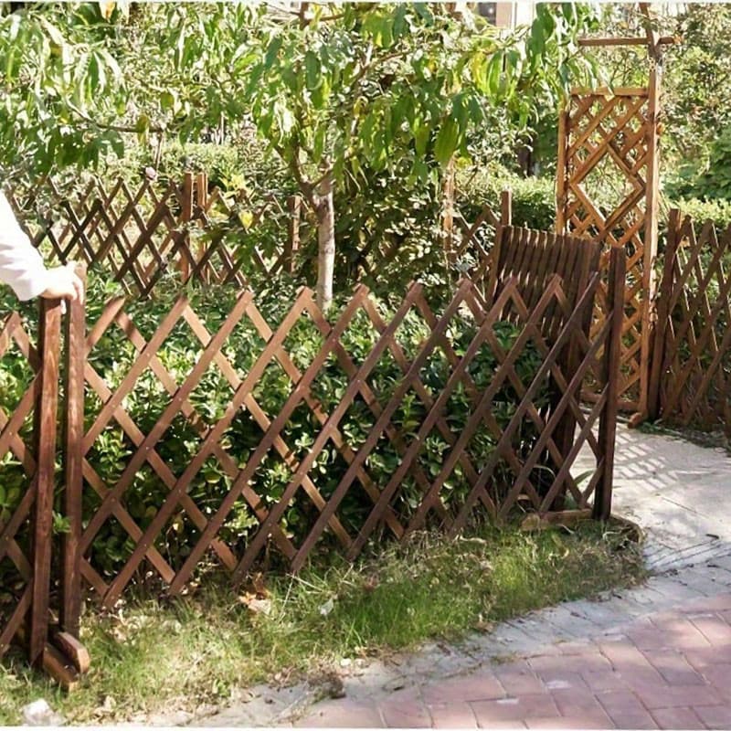 รั้ว รั้วตกแต่งสวน รั้วไม้แบบยืดหดได้ DIY เสียบดินได้/พื้นเรียบ รั้วสวน ไม่เน่าเสียง่าย รูปที่ 9
