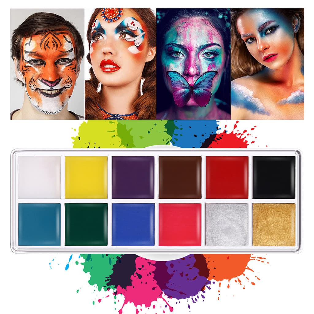 สีเพ้นท์หน้า การวาดหน้าเด็ก สีทาหน้าและร่างกาย มี12สี ทำความสะอาดง่าย เรืองแสง ของเด็กๆ รูปที่ 2