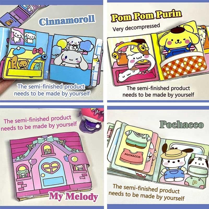 หนังสือของเล่น รูปการ์ตูนวาฟเฟิล ขนมปัง ไก่ทอด ขนมขบเคี้ยว แฮนด์เมด DIY สําหรับเด็ก รูปที่ 5