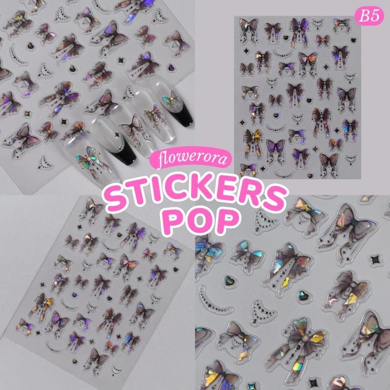 สติกเกอร์โบว์นูน มีมิติ 5D Stickers Nail Pop สติกเกอร์ติดเล็บ ติดของใช้ ติดปุ๊บ น่ารักปั๊บ รูปที่ 5