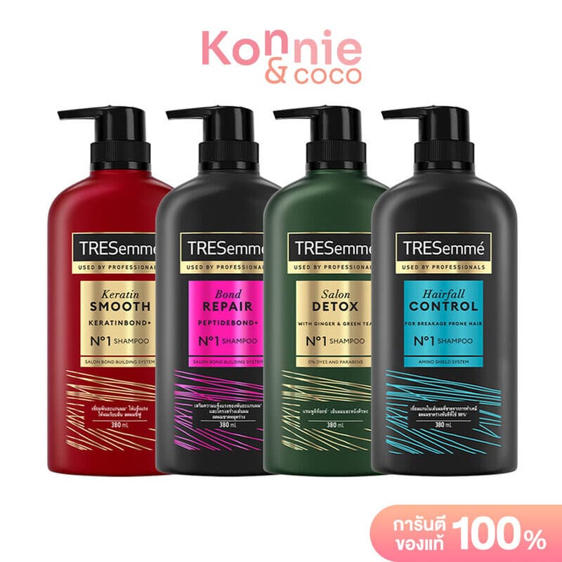 Tresemme Shampoo เทรซาเม่ แชมพูสระผม 380ml (Keratin Smooth/Bond Repair/Salon Detox/Hair Fall Control) รูปที่ 1