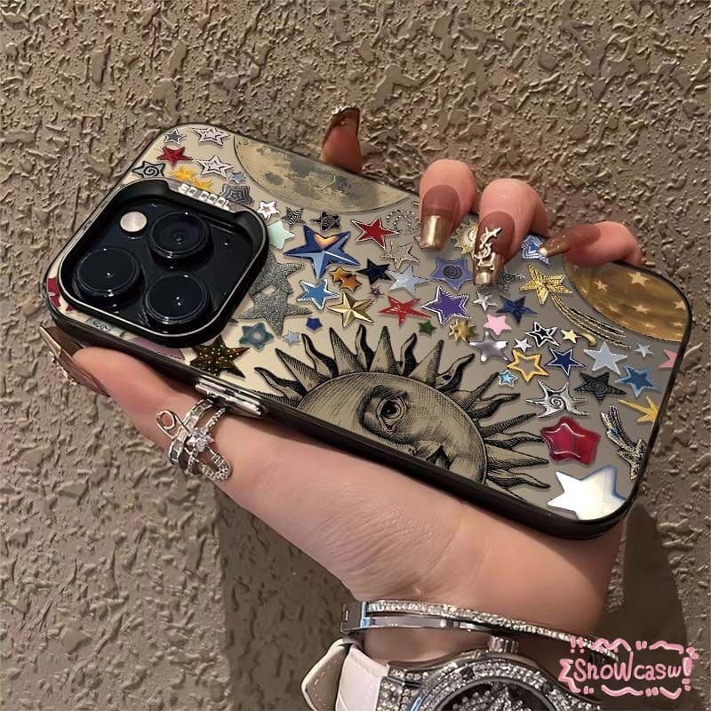 เคส OPPO A17 A57 A3s A18 A53 A16 A58 A7 A17K A5 A38 A54 A12 A77 A15 A9 A5s A78 Reno 16F ดวงอาทิตย์ดวงดาวสีสร้างสรรค์รัก รูปที่ 8