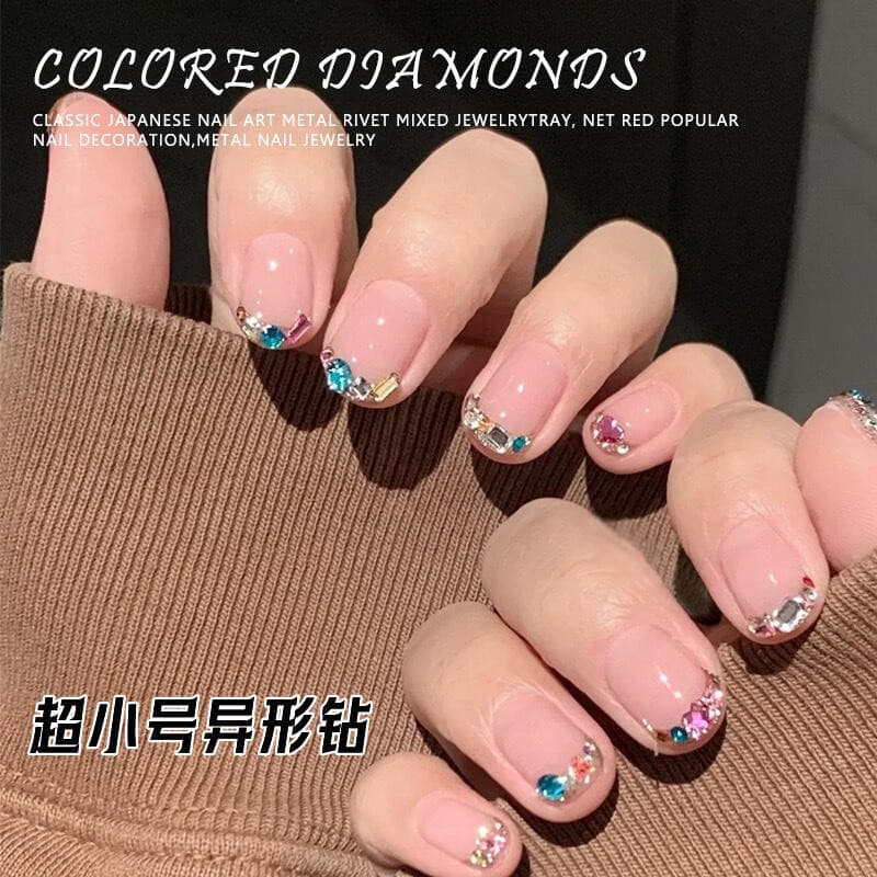 เล็บตกแต่งเล็บเพชร DIY สติ๊กเกอร์ติดเล็บ Rhinestone คริสตัล Mini ขนาดด้านล่างแบน 100 ชิ้น KOUDAN รูปที่ 6