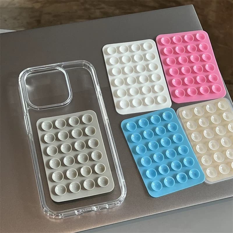 โปร่งใส Backed ซิลิโคนดูด Pad สําหรับโทรศัพท์ติดตั้งถ้วยดูด Backed กาวยางซิลิโคน Sucker Pad สําหรับ Fixed Pad รูปที่ 4