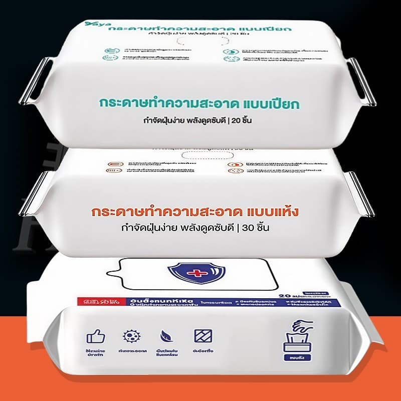 กระดาษกําจัดฝุ่นไฟฟ้าสถิต, กระดาษสูญญากาศ, ดูดฝุ่นที่พื้นและผมเหนียว, พื้นแห้งและเปียก, ไม้ถูพื้น, กระดาษถูพื้นหนา รูปที่ 8