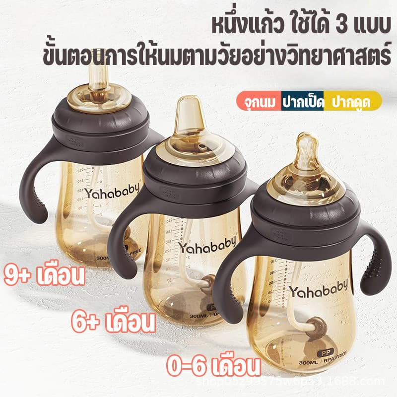 Berma Baby ขวดนมเด็ก พร้อมที่จับ ทนตก ลดท้องอืด จุกหลอก 3 ประเภท 300ml รูปที่ 8