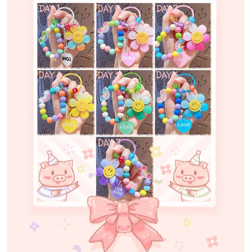 พวงกุญแจดอกทานตะวันสีสร้างสรรค์ การตกแต่งบรรจุภัณฑ์ Ballchainlove ของจี้ รูปที่ 7
