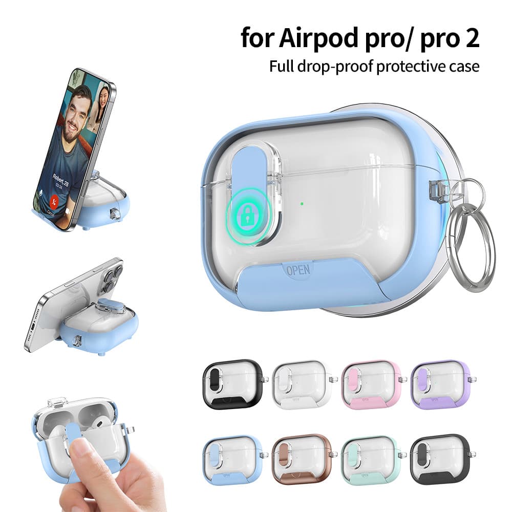 ส่งจากไทย เคสหูฟัง For Airpods 4 Pro 2 Pro2 เคสป้องกัน พร้อมตะขอ รองรับการชาร์จแบบไร้สาย กรณี การออกแบบที่โปร่งใส รูปที่ 1
