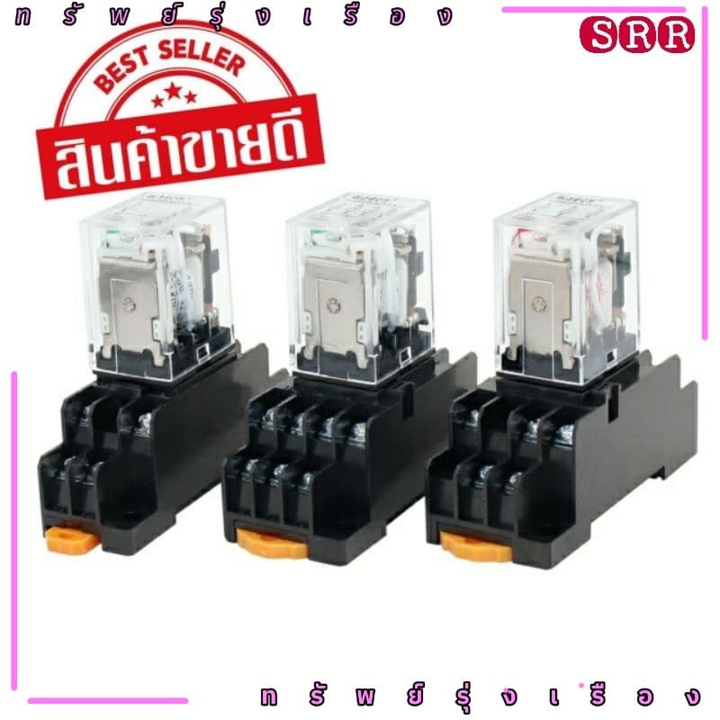 MY4 MY4N มีไฟ RELAY 12VDC , 12VAC, 24VDC,24VAC,110v, 220VAC +Socket i ร้านเราส่งทุกวัน รูปที่ 1