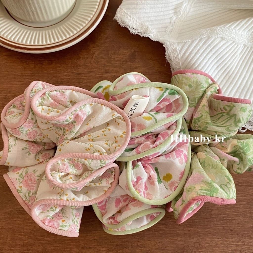Mori Style Floral Scrunchy Hair Tie Ball Head Hair Tie Simple Hair Tie รูปที่ 2