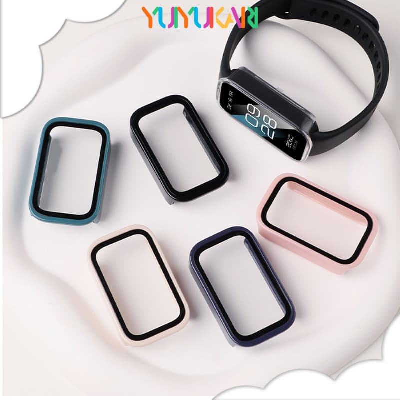 กรณีคอมพิวเตอร์แข็งสำหรับ for Xiaomi Mi Band 9 Active/Redmi Band 3 Anti Gores นิรภัยแก้วป้องกันหน้าจอ อุปกรณ์เสริมฝาครอบ รูปที่ 1