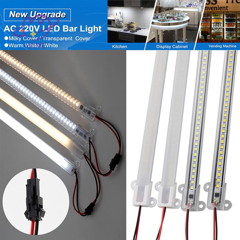 Ac220v ไฟ LED บาร์ความสว่างสูง 2835 คลิป LED 30 ซม. 40 ซม. 72LEDs ฮาร์ดสตริปประหยัดหลอด LED {TH} รูปที่ 3