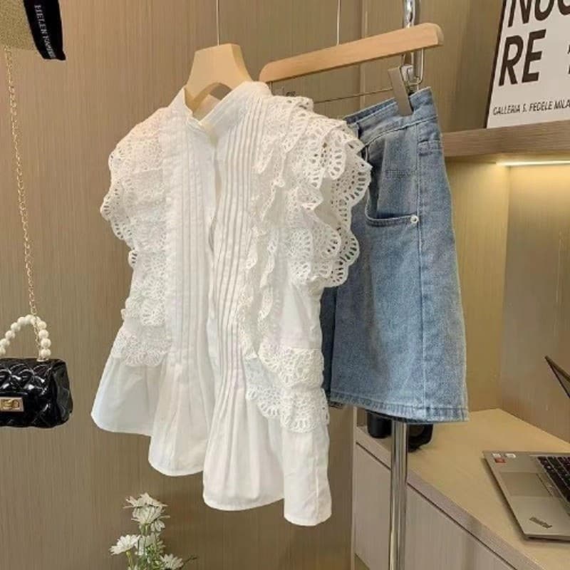 Bee เวอร์ชั่นเกาหลีเสื้อผู้หญิงแขนกุดรูปแบบใหม่ด้านบน รูปที่ 2