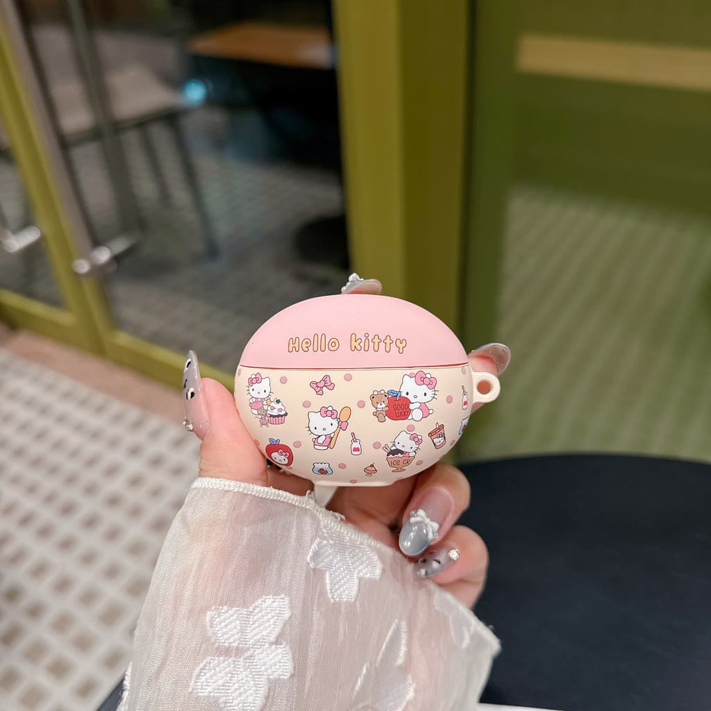 สําหรับ HUAWEI FreeBuds PRO SE 2 3 4 5 6 7 i FreeClip TPU สีชมพู Hello Kitty Cat Soft Case ฝาครอบป้องกัน รูปที่ 4