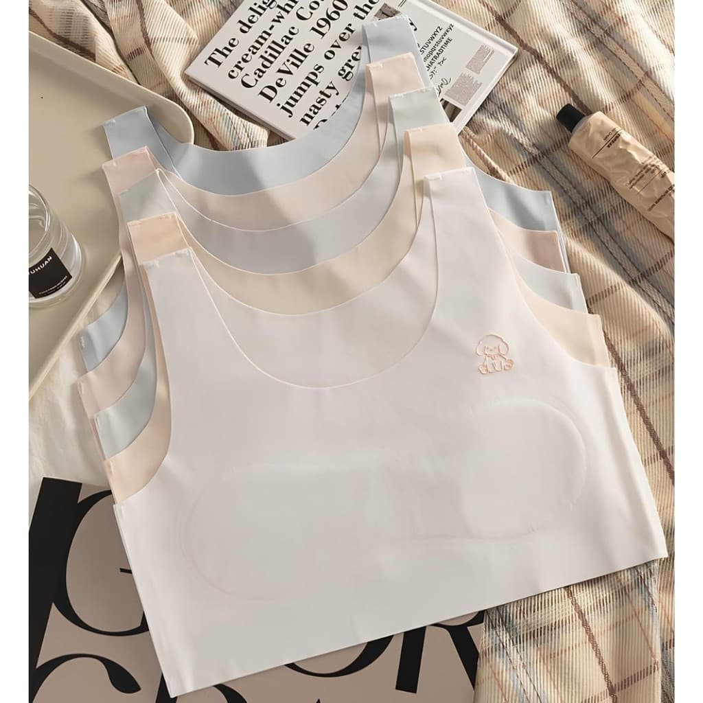 เสื้อชั้นในเด็กผู้หญิง เสื้อซับในเด็กนุ่มสบาย ฟองน้ำบางในตัว ผ้าไหมน้ำแข็ง ยืดได้เยอะ สำหรับเด็กนักเรียน เด็กวัยรุ่น พร้ รูปที่ 1