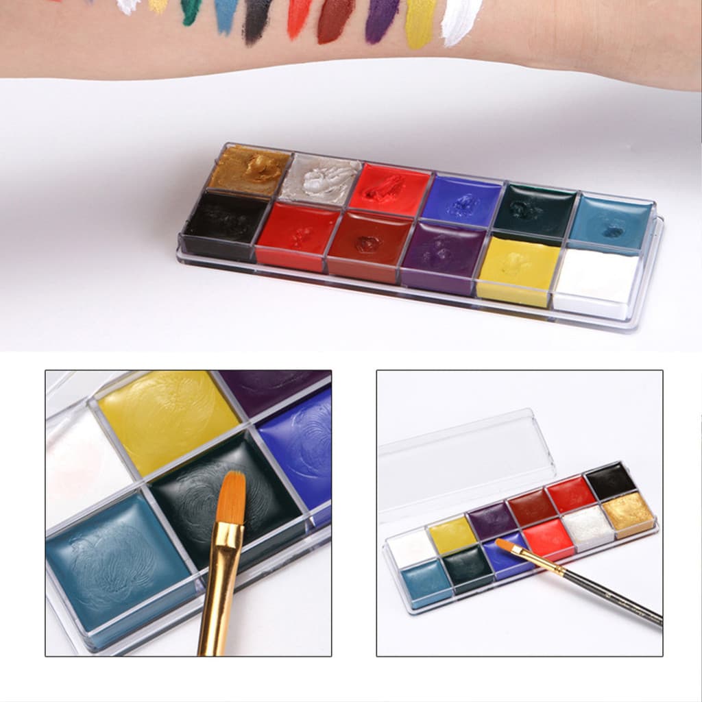 สีเพ้นท์หน้า การวาดหน้าเด็ก สีทาหน้าและร่างกาย มี12สี ทำความสะอาดง่าย เรืองแสง ของเด็กๆ รูปที่ 4