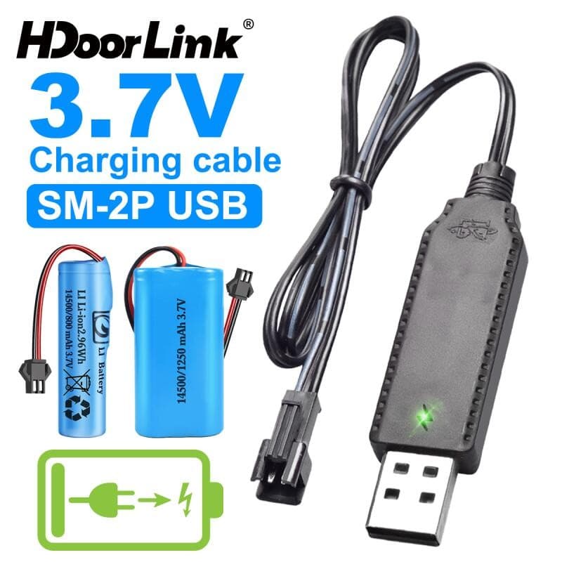 HdoorLink สายชาร์จ USB สําหรับ 3.7V แบตเตอรี่ลิเธียม Charger SM-2P ส่งต่อ RC รถเครื่องบินอะไหล่ RC Quadcopter ของเล่น LED แสดงสถานะ Charger รูปที่ 1