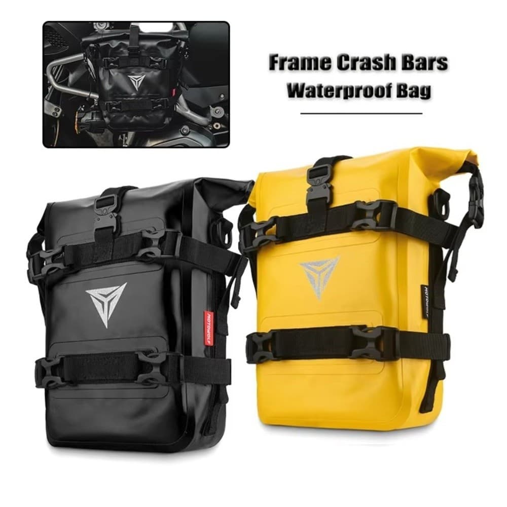 VOIDZY กระเป๋ากันชนรถจักรยานยนต์, PVC Scratch proof กรอบรถจักรยานยนต์ Crash Bar, Universal กันน้ําขนาดใหญ่ความจุปรับป้องกันบาร์ด้านข้างกระเป๋าอุปกรณ์มอเตอร์ไซค์ รูปที่ 3