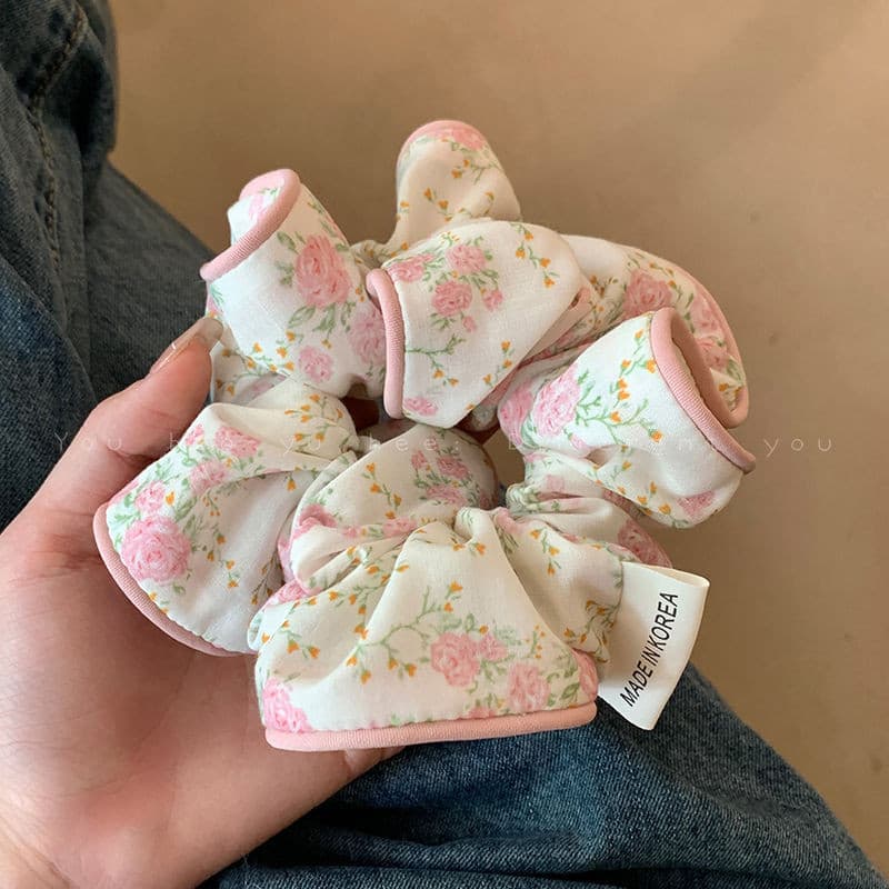 Mori Style Floral Scrunchy Hair Tie Ball Head Hair Tie Simple Hair Tie รูปที่ 6