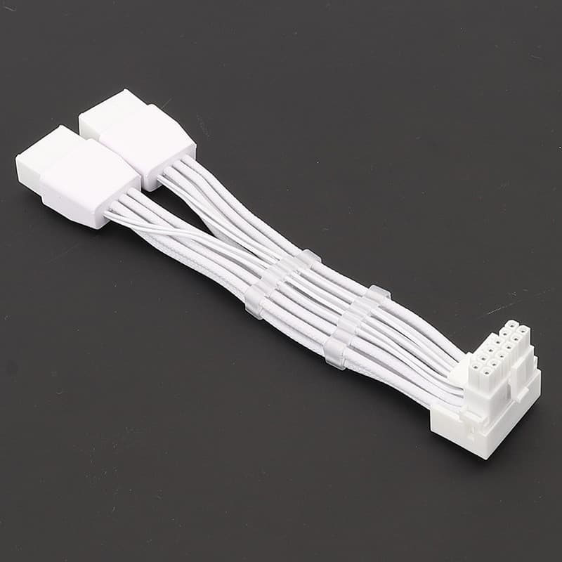 สายไฟการ์ดจอ12pin 16 pin สายไฟการ์ดจอ 16AWG 2x8Pin แปลงเป็น 16Pin 12VHPWR แบบงอ 90° สายถัก RTX 4090 4080 รูปที่ 4