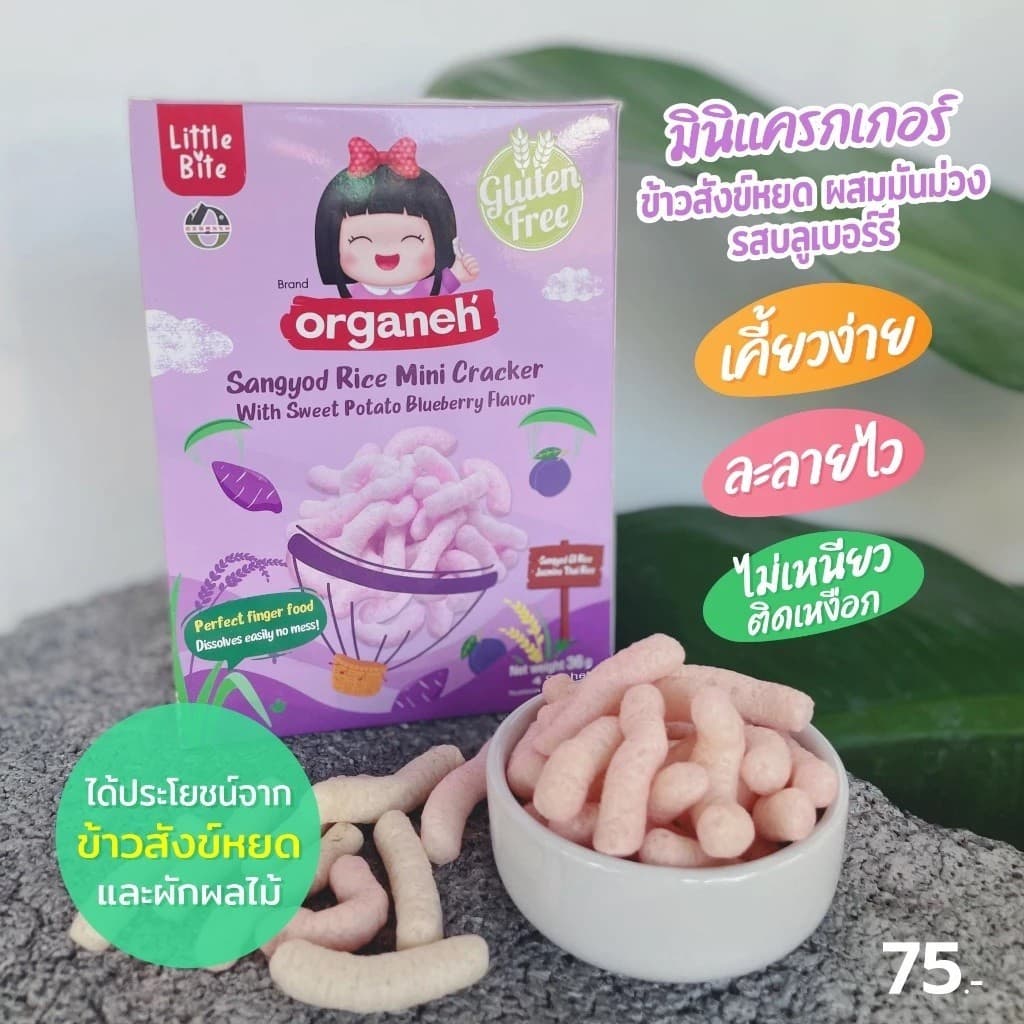 ออร์กาเนะ Organeh มินิแครกเกอร์ ข้าวสังข์หยด เคี้ยวง่าย ละลายในปาก สำหรับเด็ก 6 เดือนขึ้นไป ขนมเด็ก รูปที่ 6